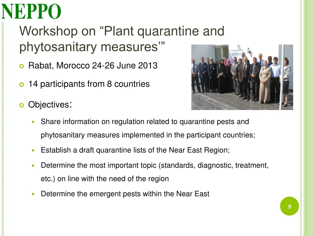 workshop on plant quarantine and phytosanitary