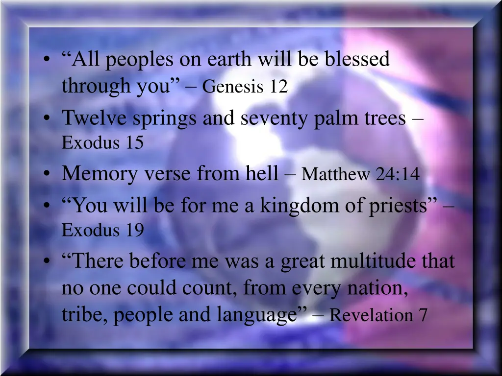 all peoples on earth will be blessed through
