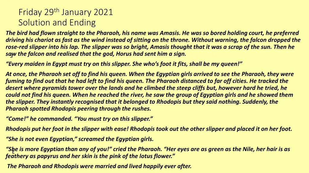 friday 29 th january 2021 solution and ending