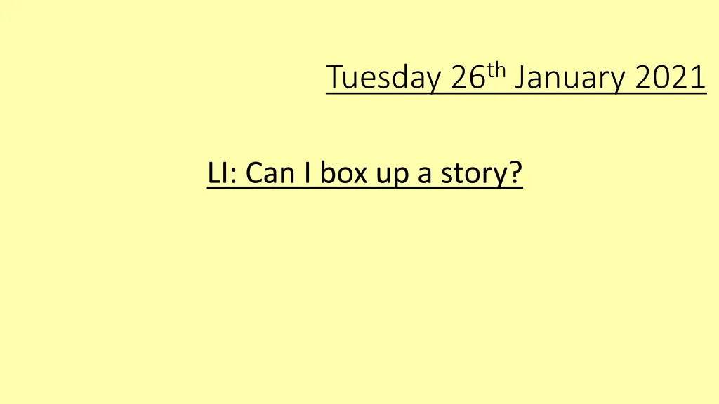 tuesday 26 th january 2021