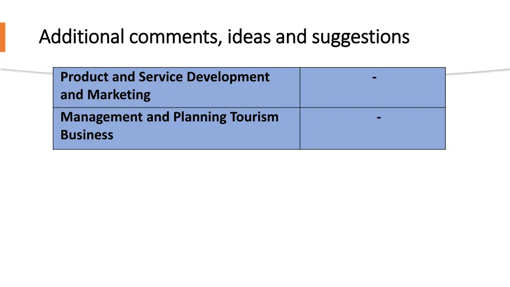 additional comments ideas and suggestions 2