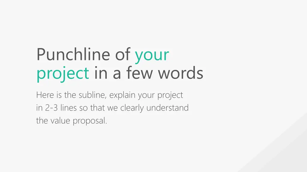 punchline of your project in a few words