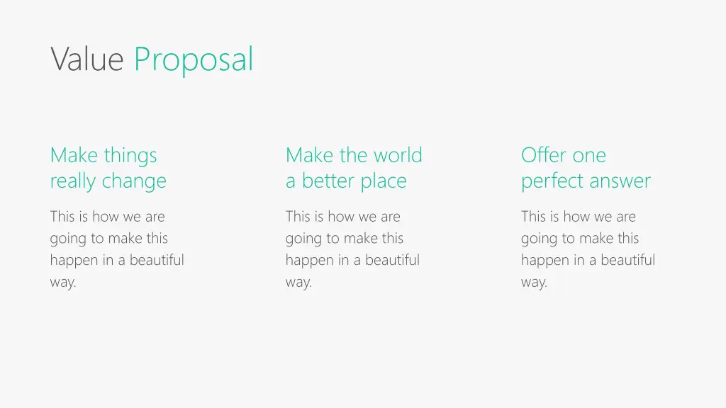 value proposal