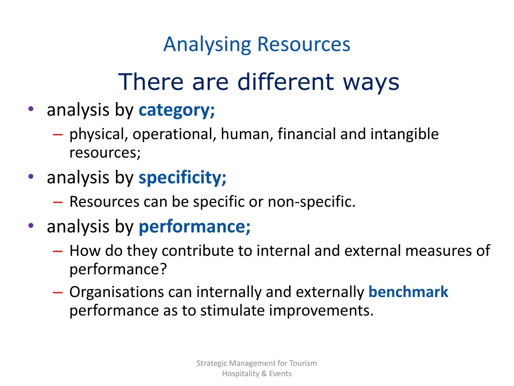 analysing resources there are different ways