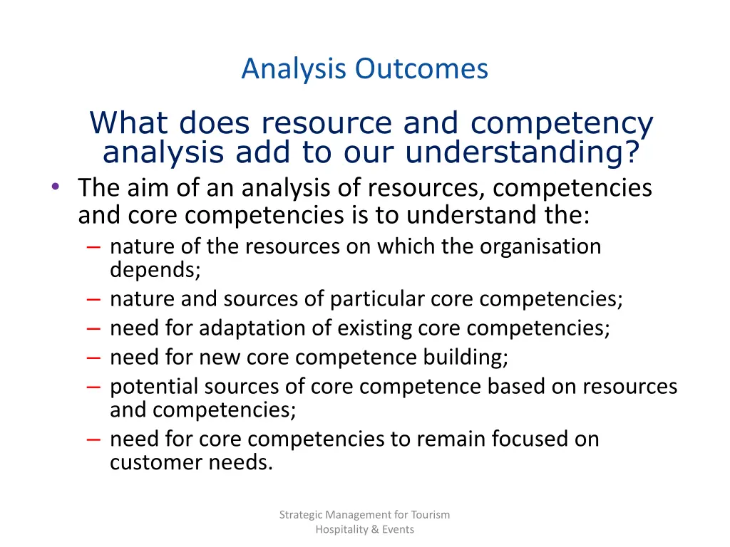 analysis outcomes