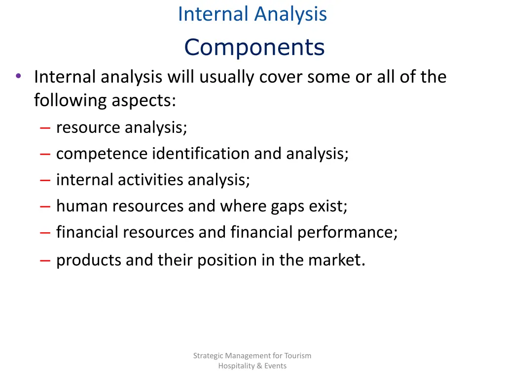internal analysis components