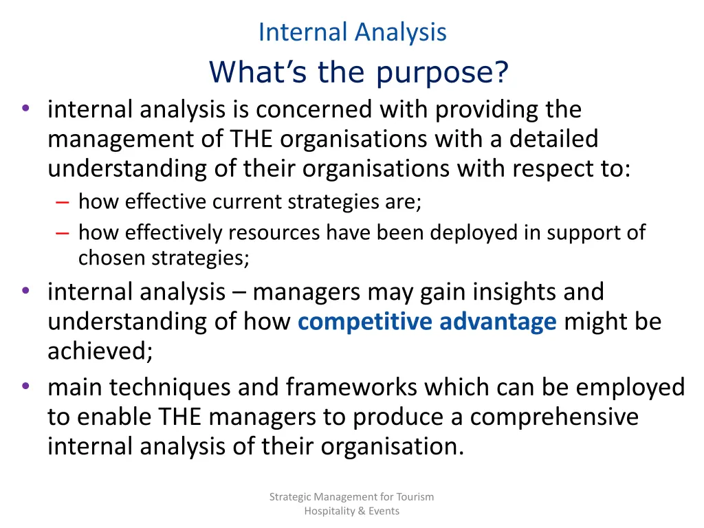 internal analysis what s the purpose