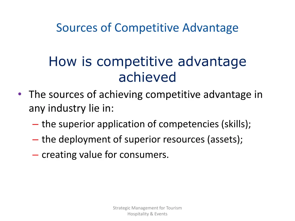 sources of competitive advantage