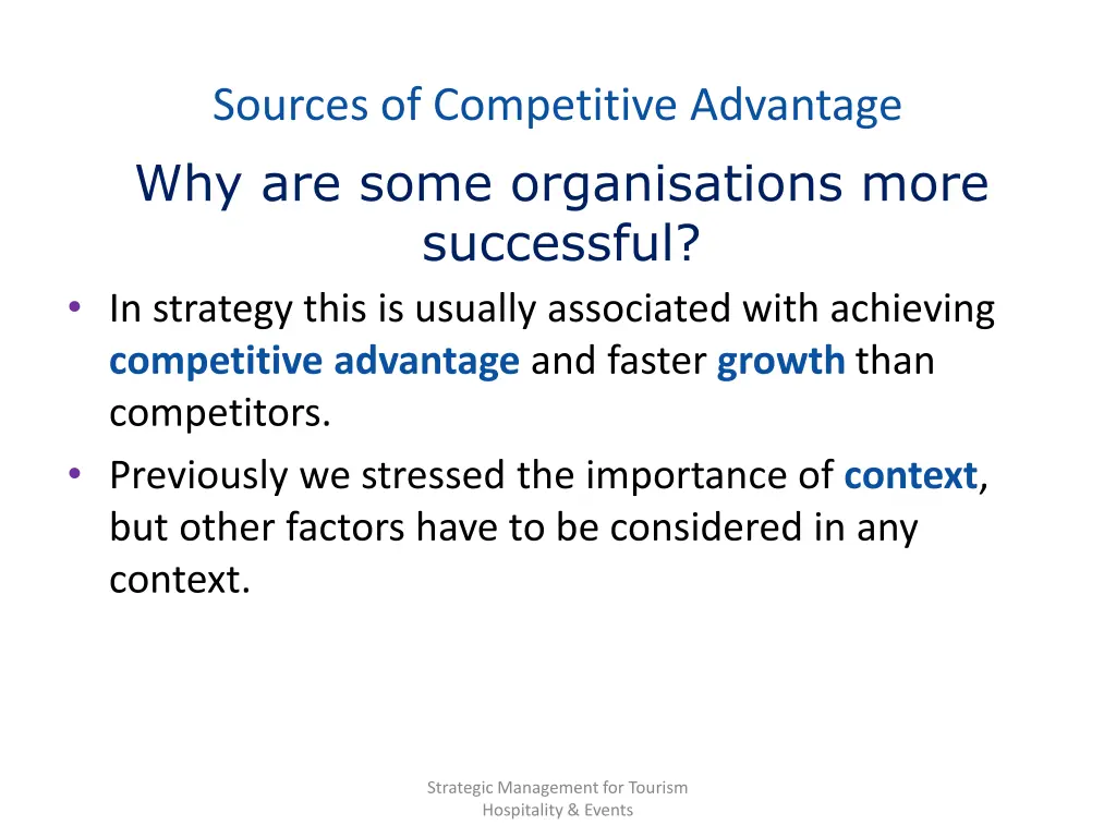 sources of competitive advantage why are some