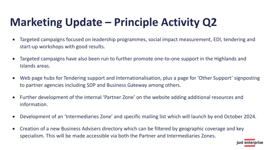 marketing update principle activity q2