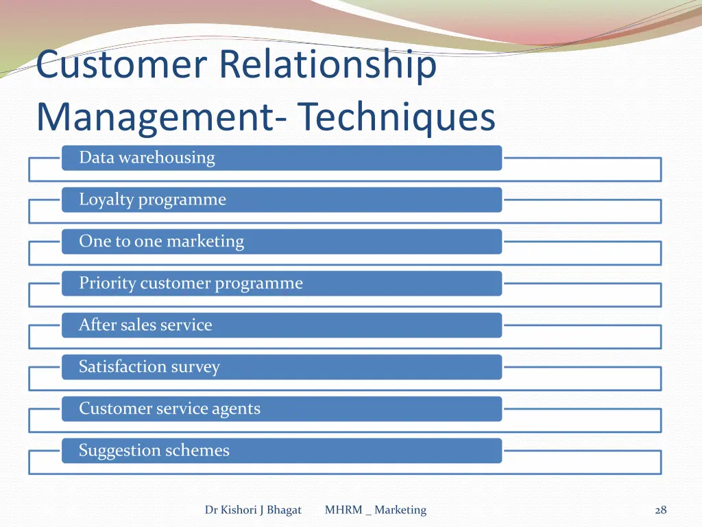 customer relationship management techniques data