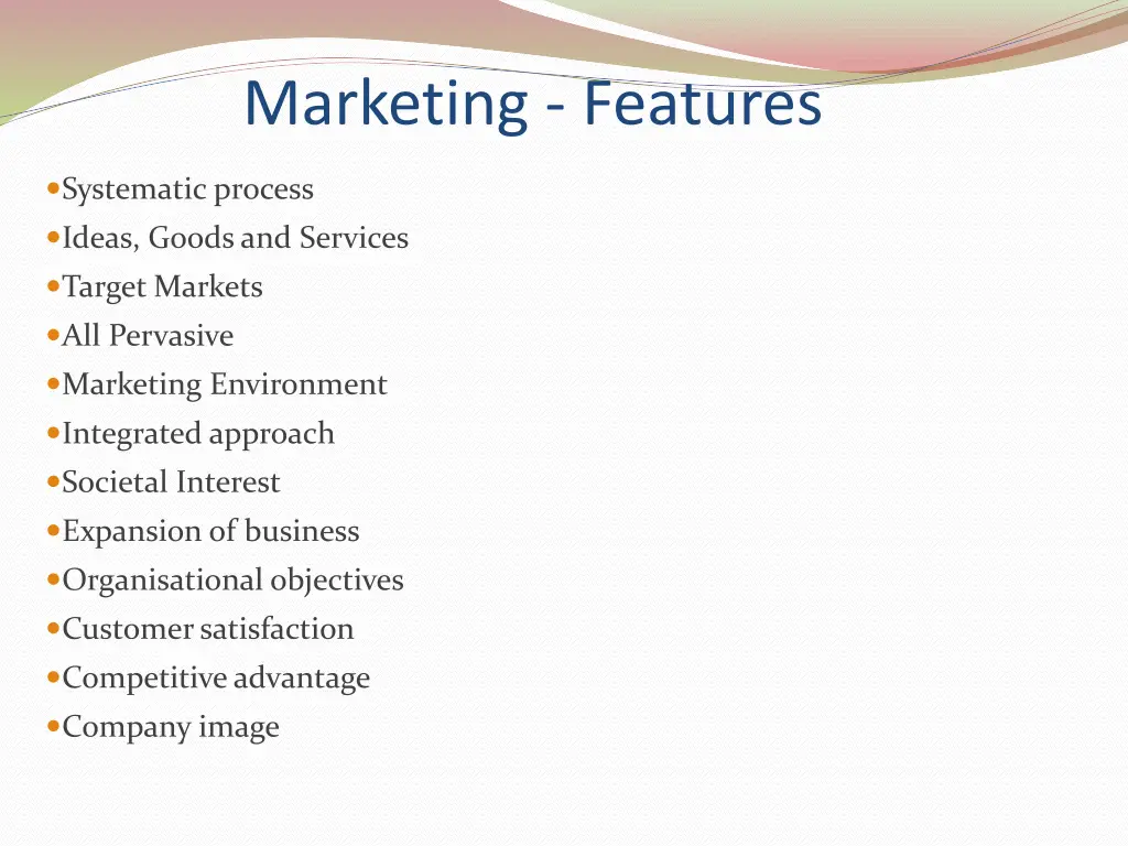 marketing features