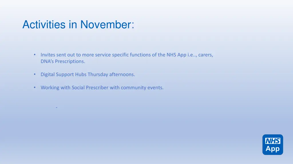 activities in november