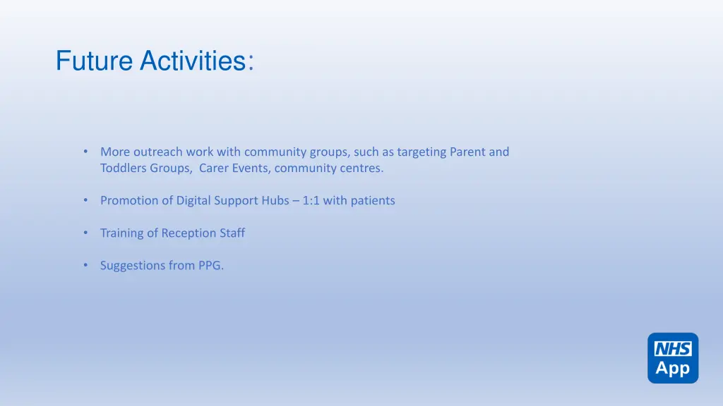 future activities