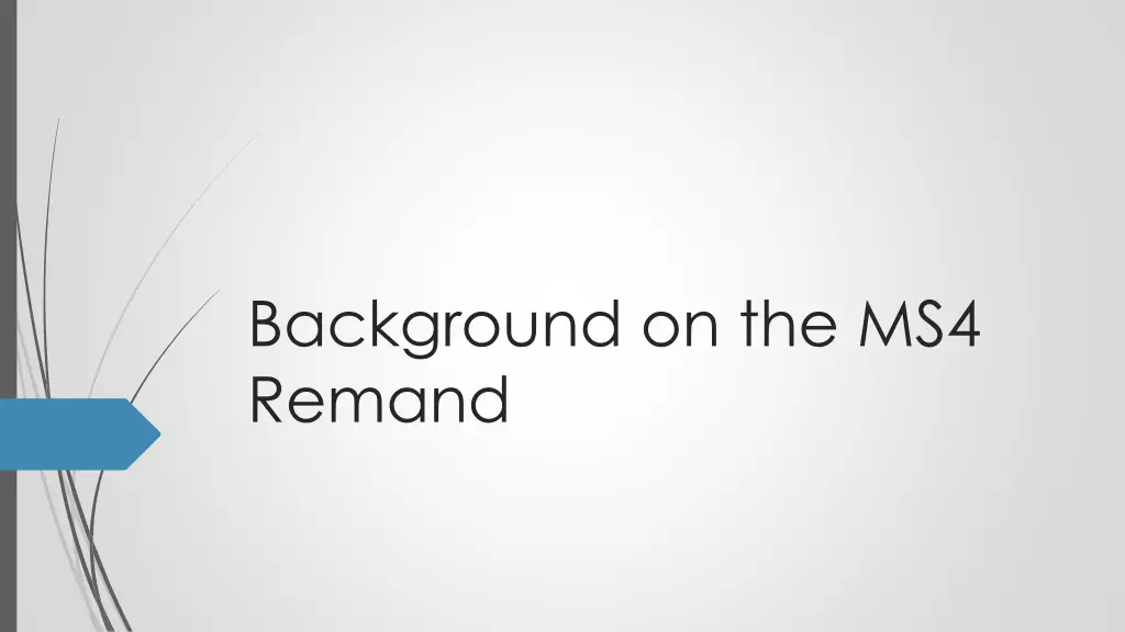 background on the ms4 remand