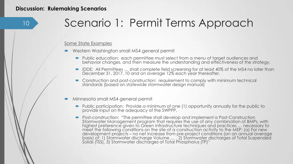 discussion rulemaking scenarios 1