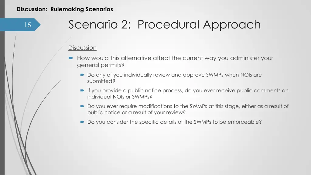 discussion rulemaking scenarios 6