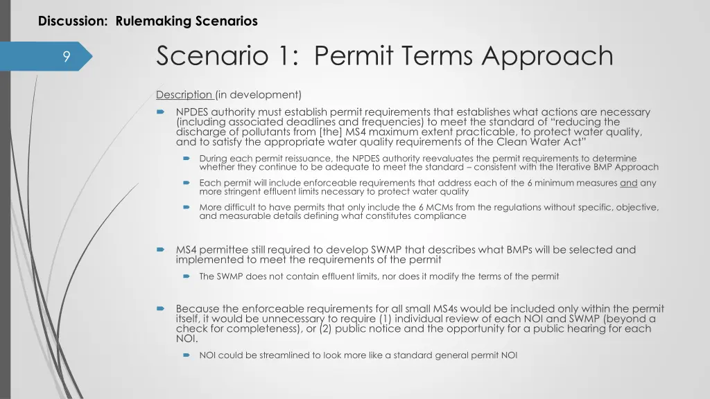 discussion rulemaking scenarios