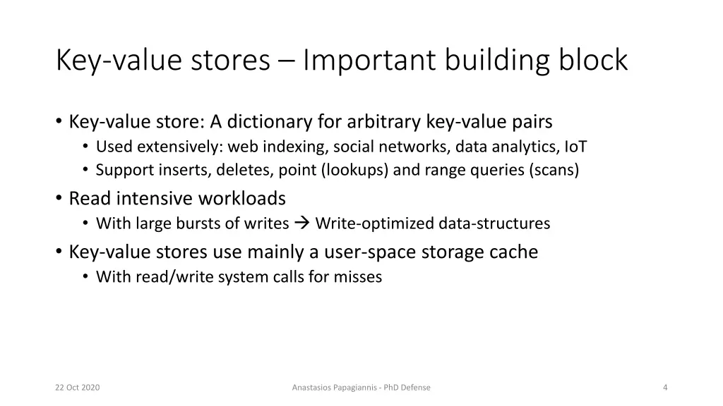 key value stores important building block