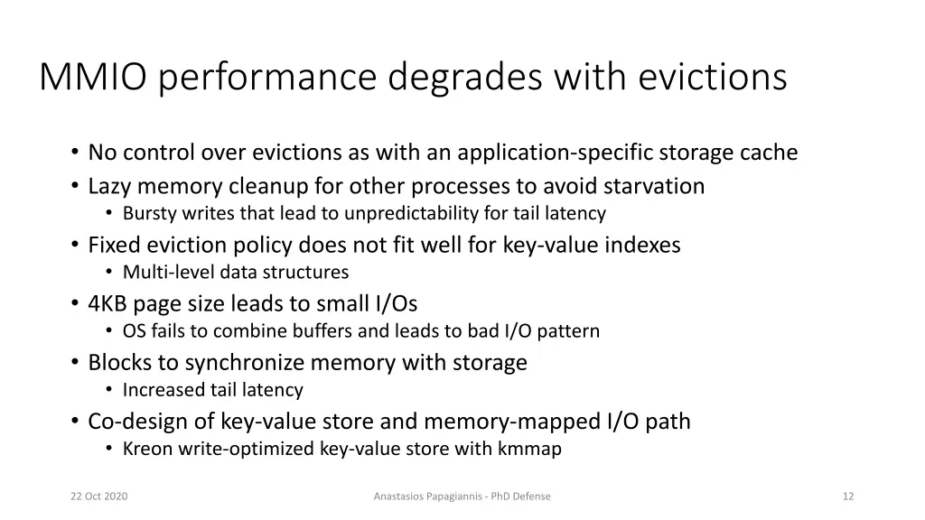 mmio performance degrades with evictions