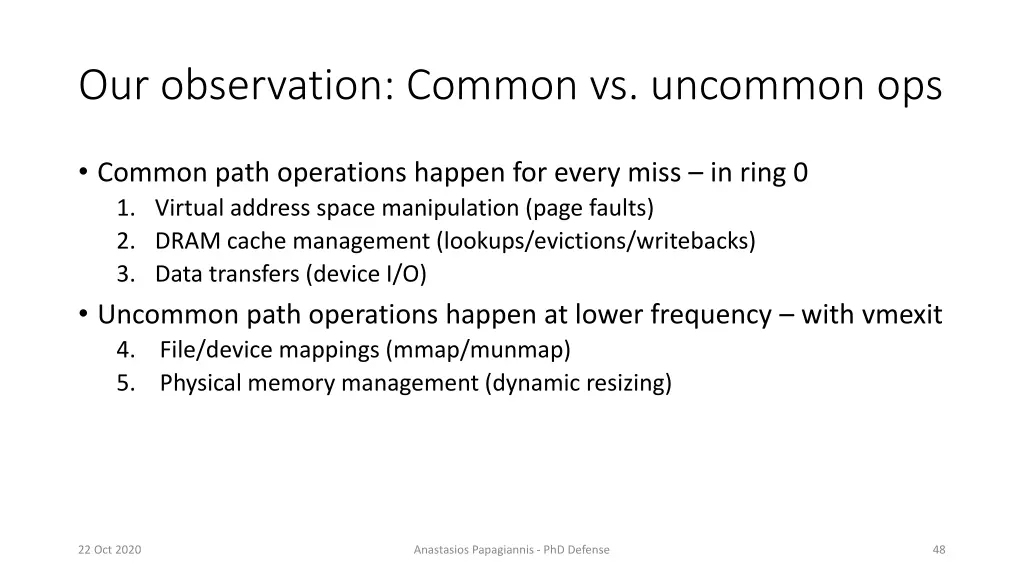 our observation common vs uncommon ops