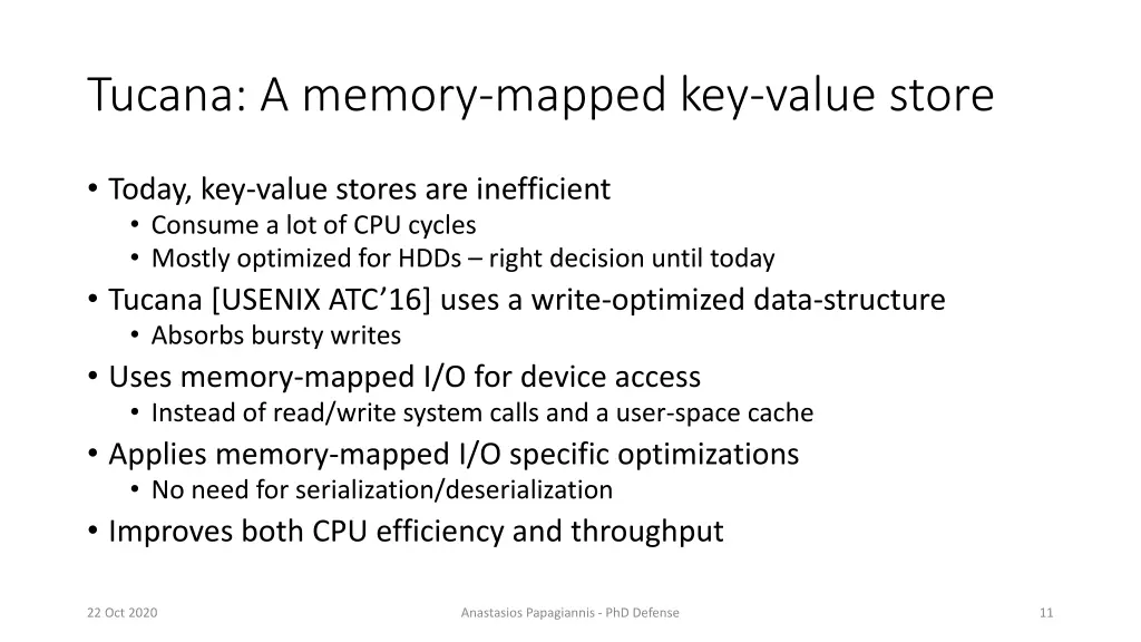 tucana a memory mapped key value store