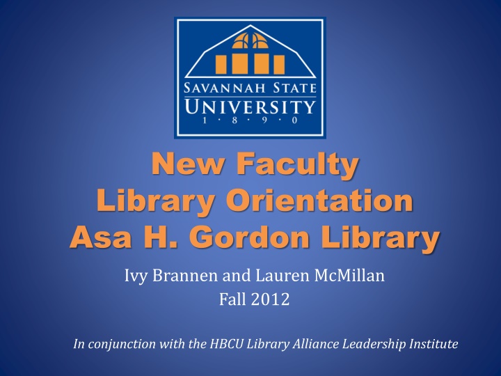 new faculty library orientation asa h gordon