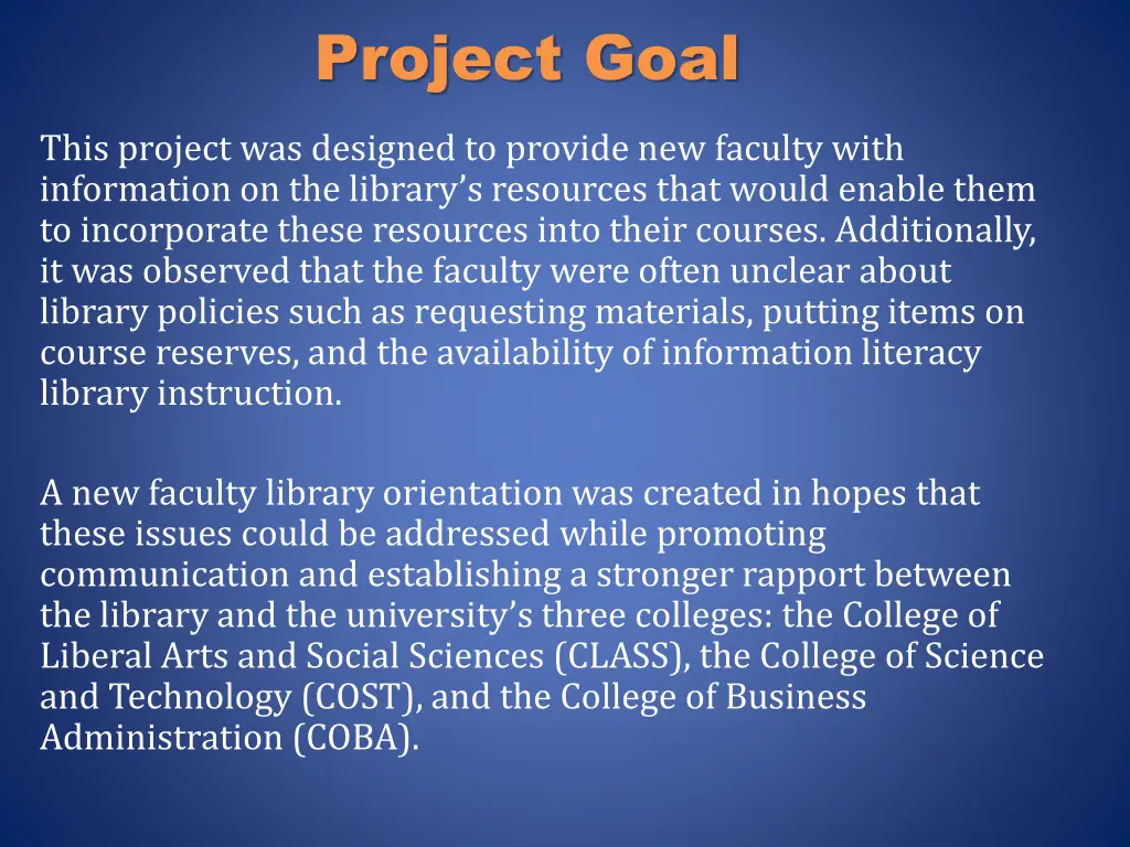 project goal