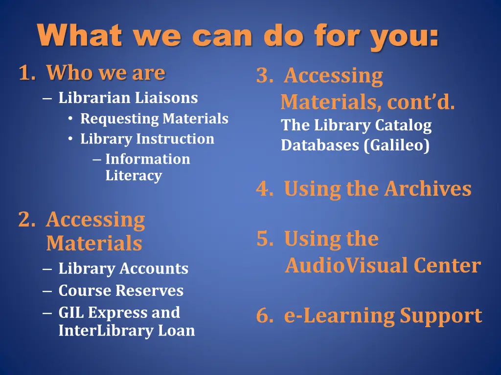 what we can do for you 1 who we are librarian