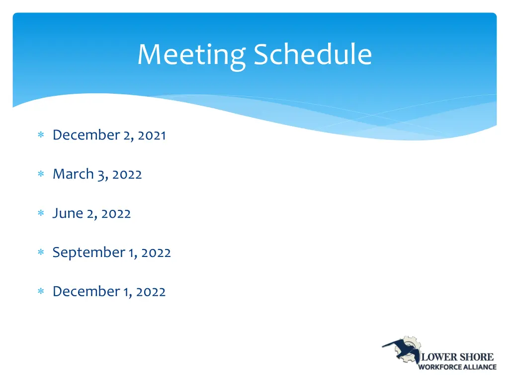 meeting schedule