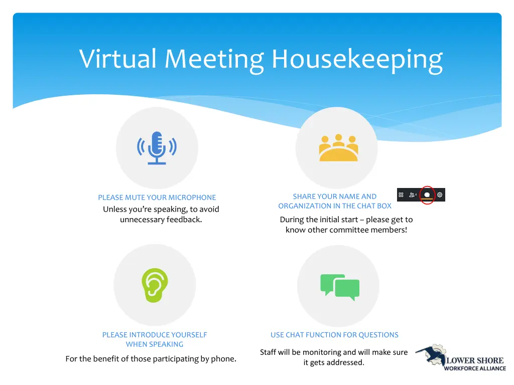 virtual meeting housekeeping