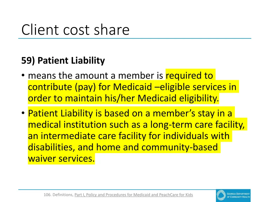client cost share