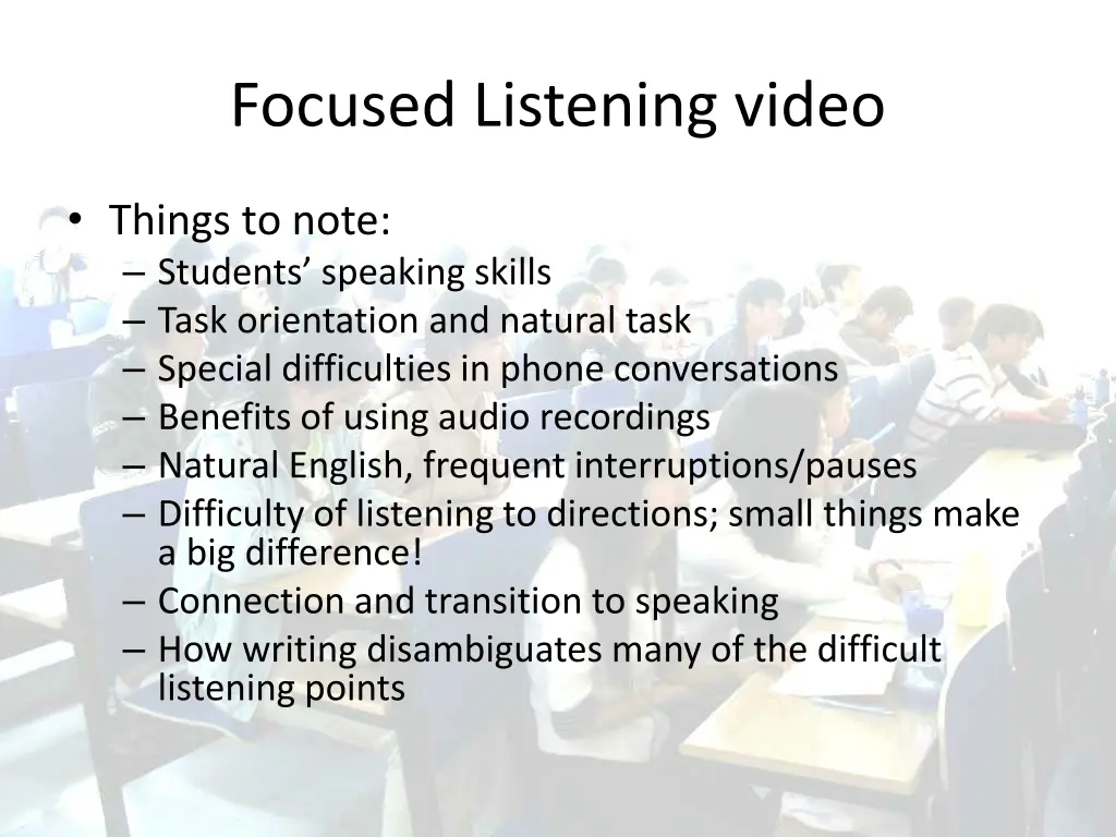focused listening video