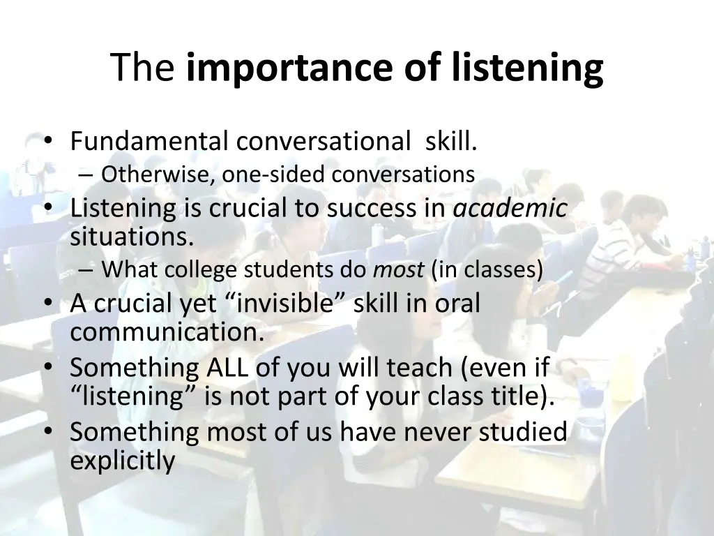 the importance of listening