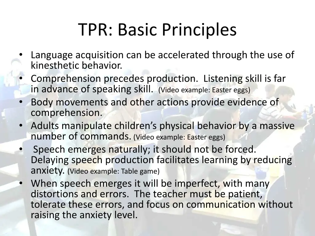 tpr basic principles