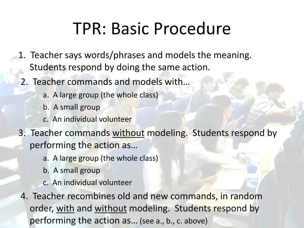 tpr basic procedure