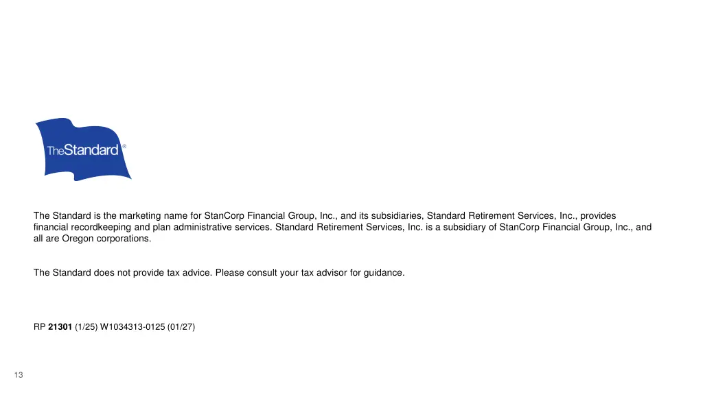 the standard is the marketing name for stancorp