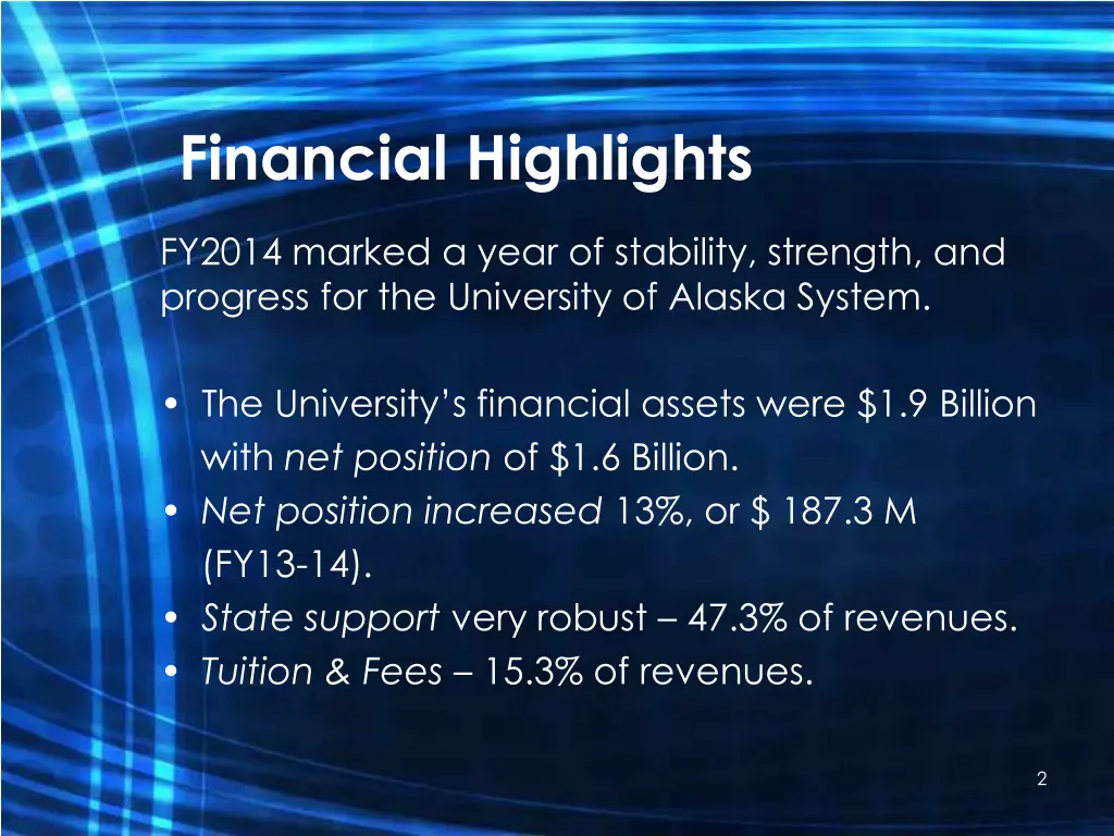 financial highlights