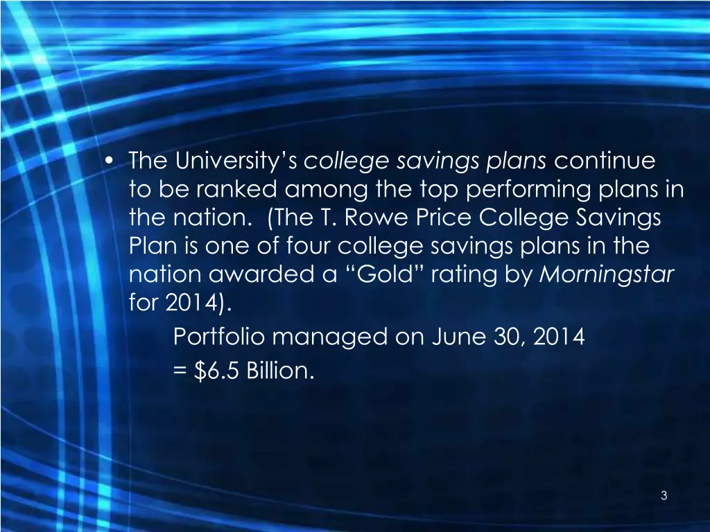 the university s college savings plans continue