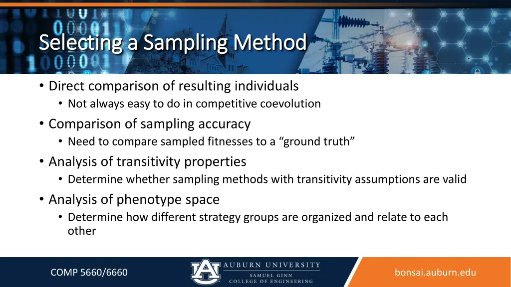 selecting a sampling method selecting a sampling
