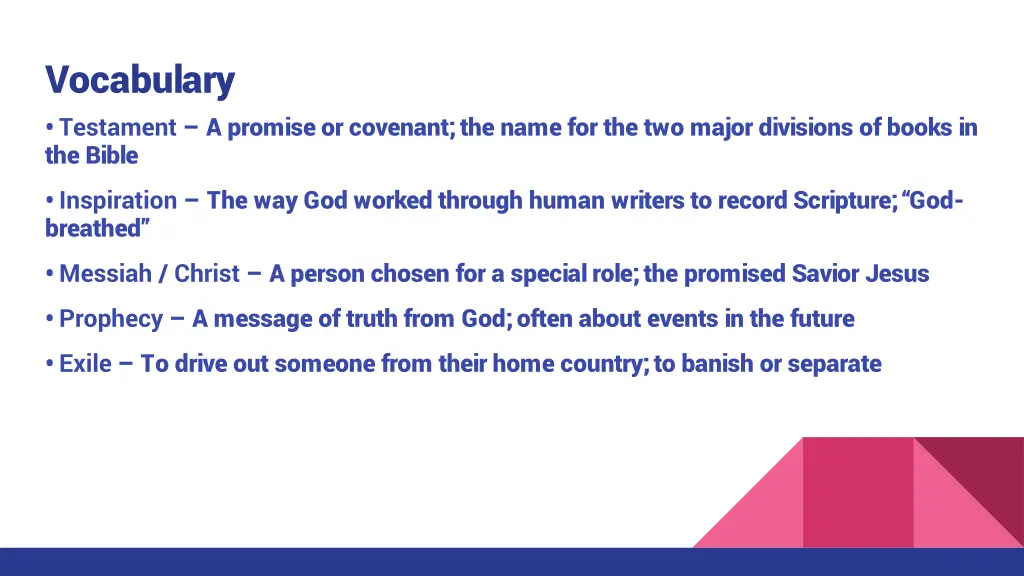 vocabulary testament a promise or covenant