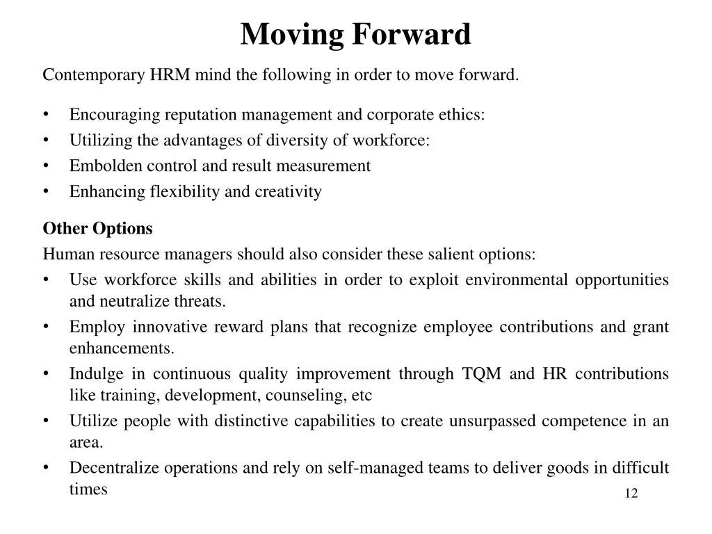 moving forward
