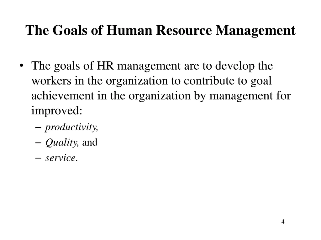 the goals of human resource management