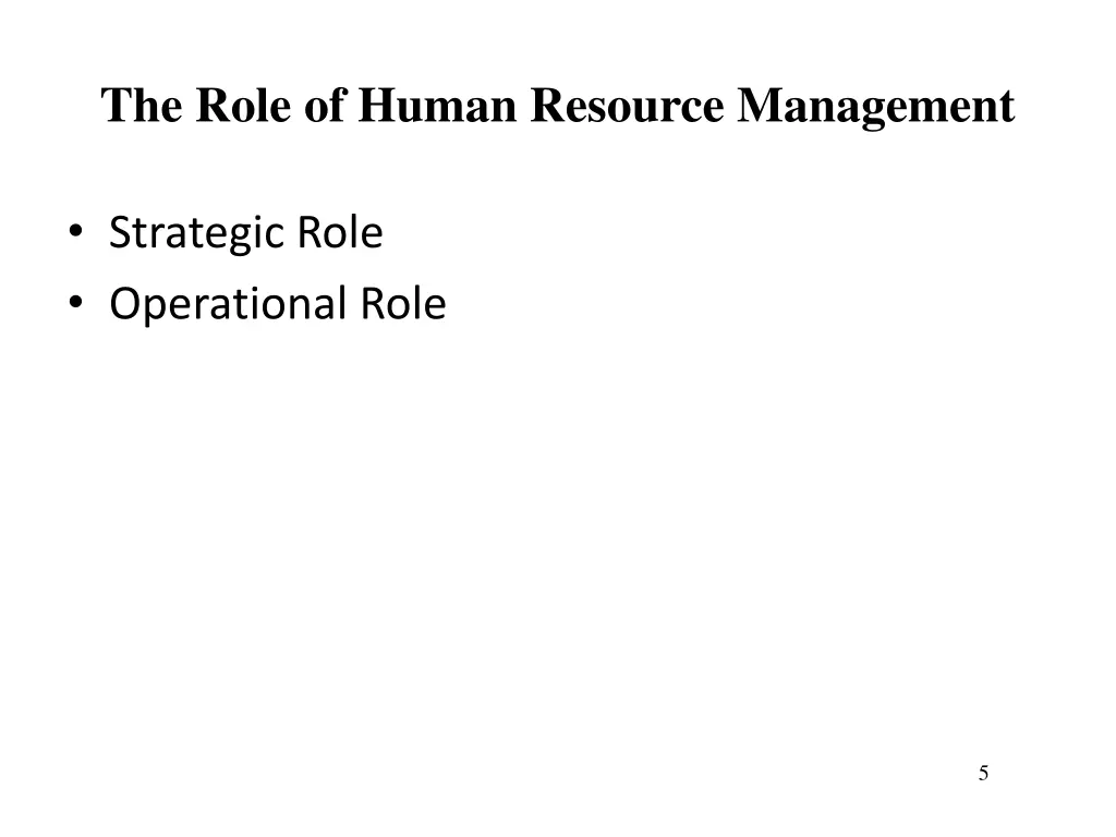 the role of human resource management