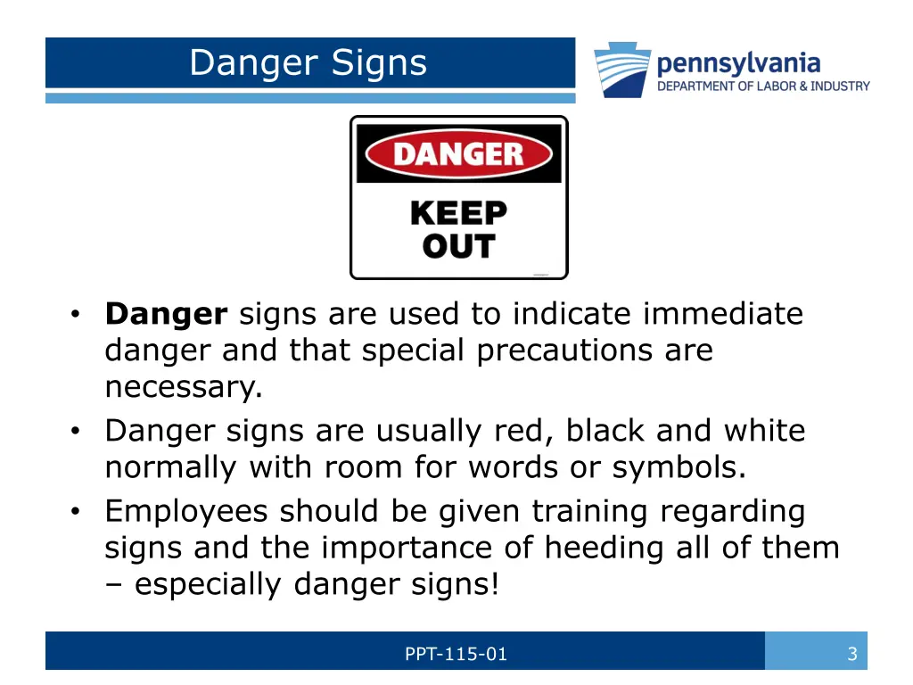 danger signs