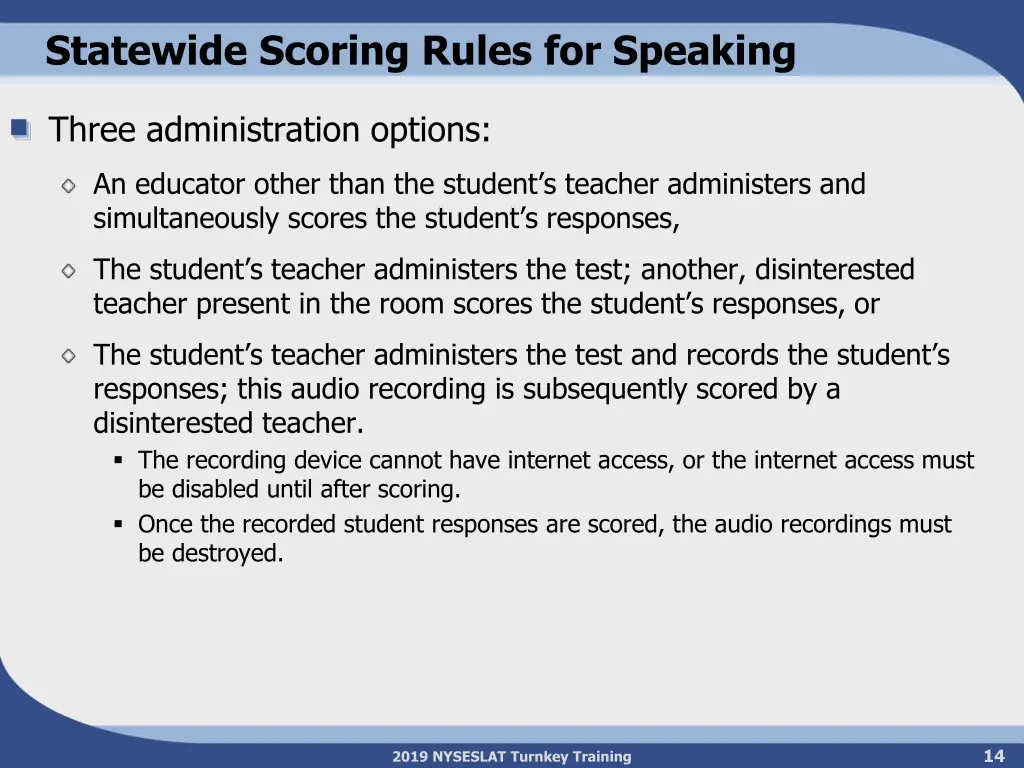 statewide scoring rules for speaking