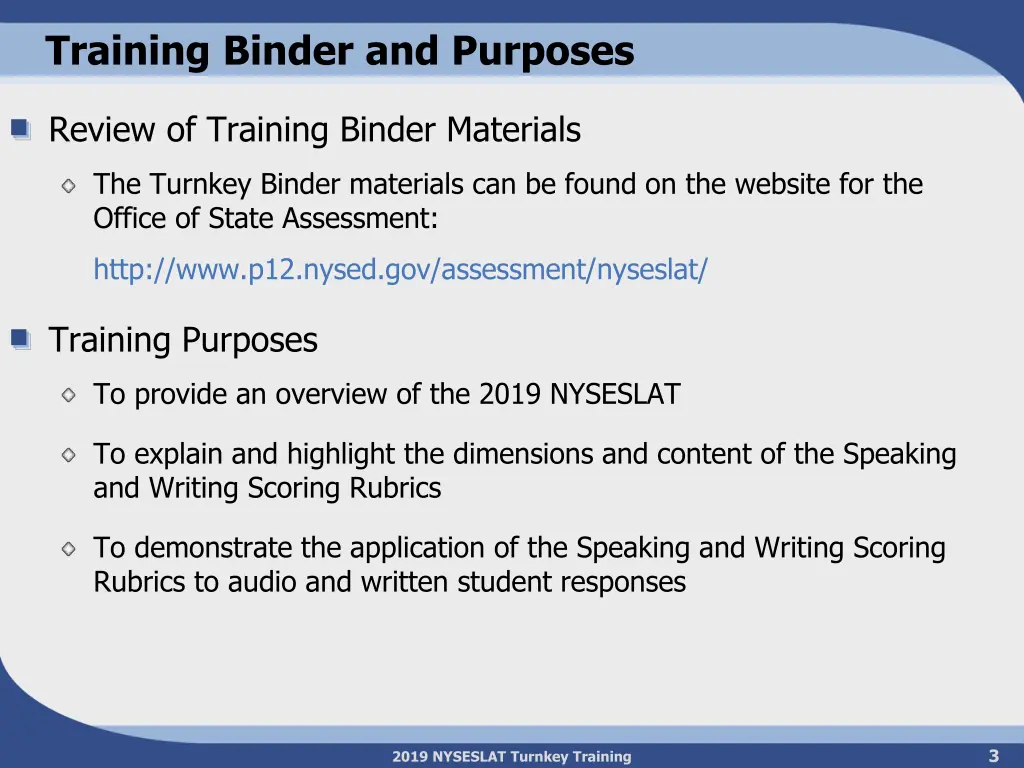 training binder and purposes