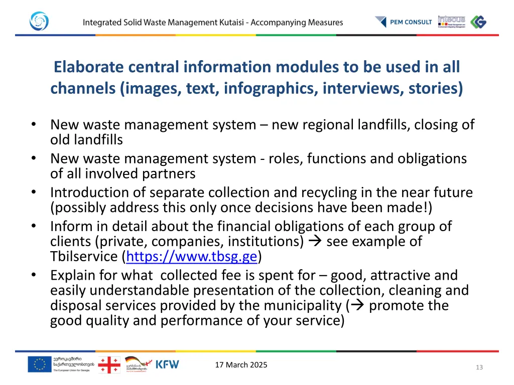 elaborate central information modules to be used