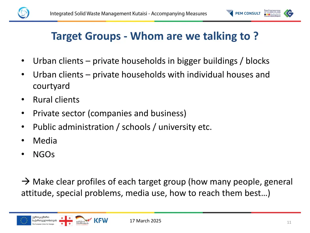 target groups whom are we talking to