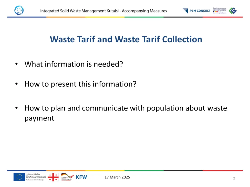 waste tarif and waste tarif collection